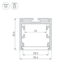 Профиль Arlight SL-ARC-3535-D320-A90 Black 032676 1