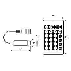 Контроллер RGB для светодиодной ленты Gauss Basic LED 12V 72W BT610 1