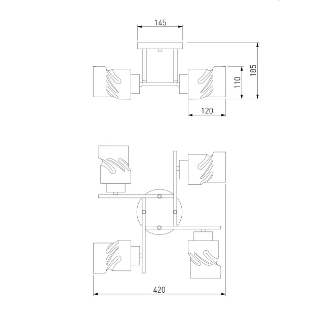 Потолочная люстра Eurosvet Hilari 30165/4 черный жемчуг Фото № 2