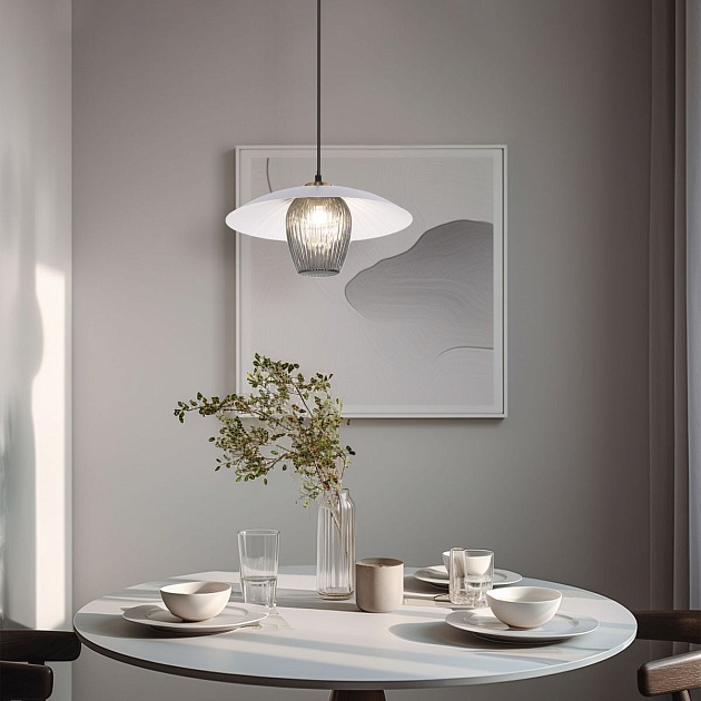 Подвесной светильник Eurosvet Kamari 50259/1 белый/дымчатый Фото № 5