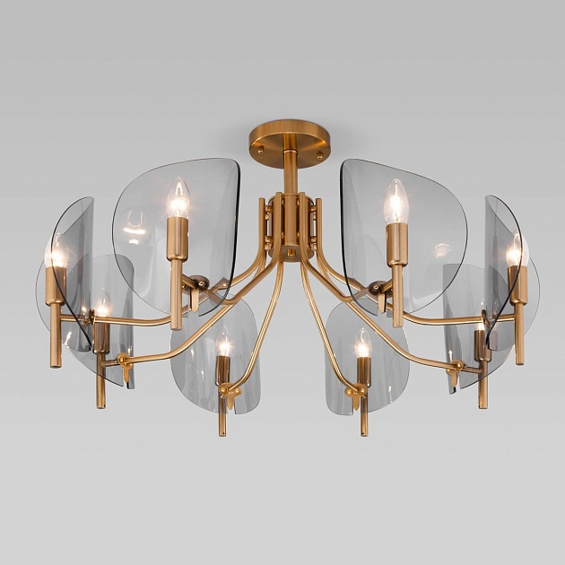 Потолочная люстра Eurosvet Rocco 60135/8 латунь изображение Потолочная люстра Eurosvet Rocco 60135/8 латунь Фото №