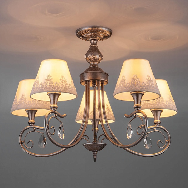 Подвесная люстра Eurosvet 60069/5 серебро изображение 4 Подвесная люстра Eurosvet 60069/5 серебро Фото № 4