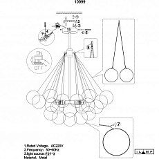 Подвесная люстра iLamp Globe 10099P/3-D800 GL-WH 1