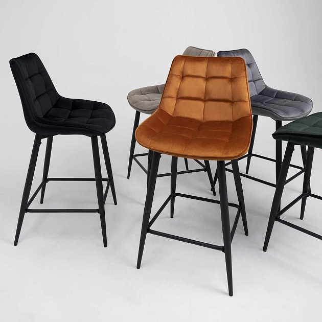 Полубарный стул AksHome Linx черный, велюр 86209 Фото № 3