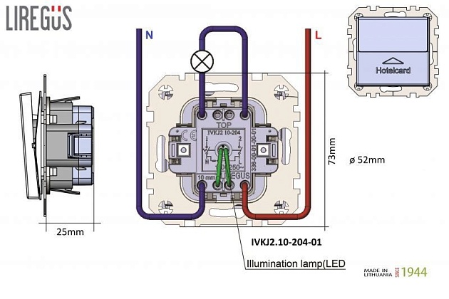 Выключатель карточный Liregus Epsilon серебро 28-1102 Фото № 2