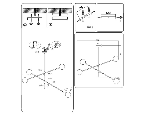 Подвесная люстра Ambrella light Traditional Modern TR2505 Фото № 6