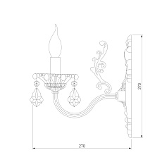 Бра Eurosvet 3281/1 античная бронза/прозрачный хрусталь Strotskis 1