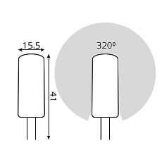 Лампа светодиодная Gauss GY6.35 3W 2700K прозрачная 107719103 1