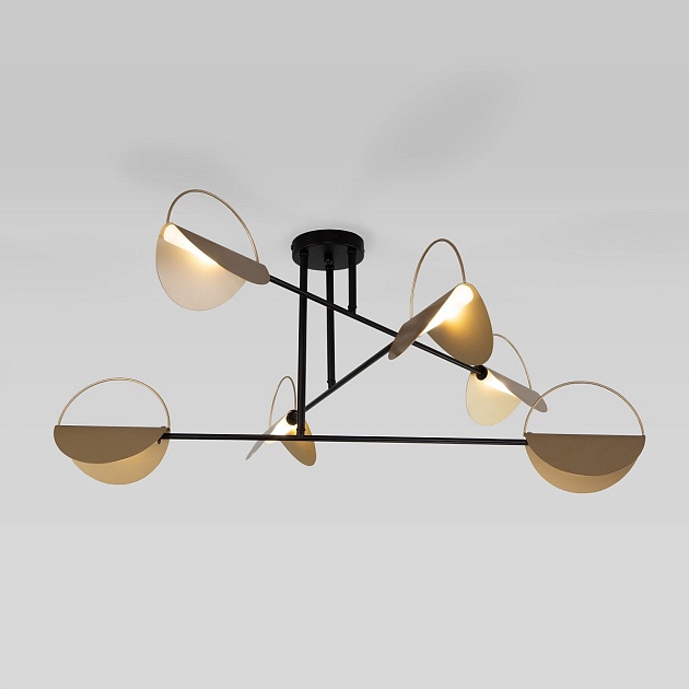 Потолочная люстра Eurosvet Grazia 70148/6 черный/золото изображение 2 Потолочная люстра Eurosvet Grazia 70148/6 черный/золото Фото № 2