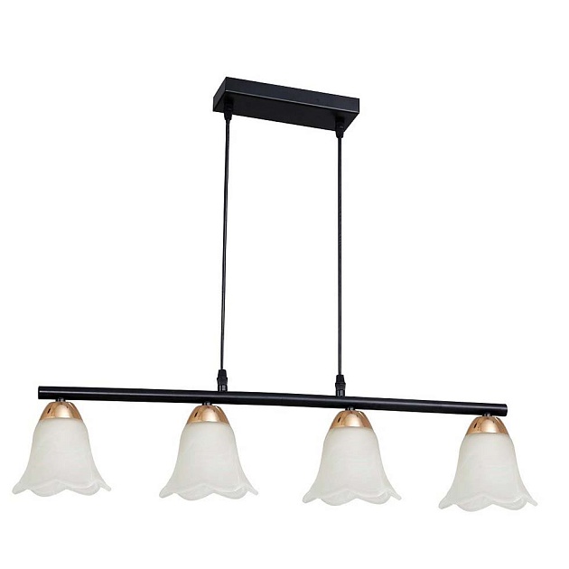 Подвесной светильник ЭкономСвет 30137/4BK+GD WT Фото № 