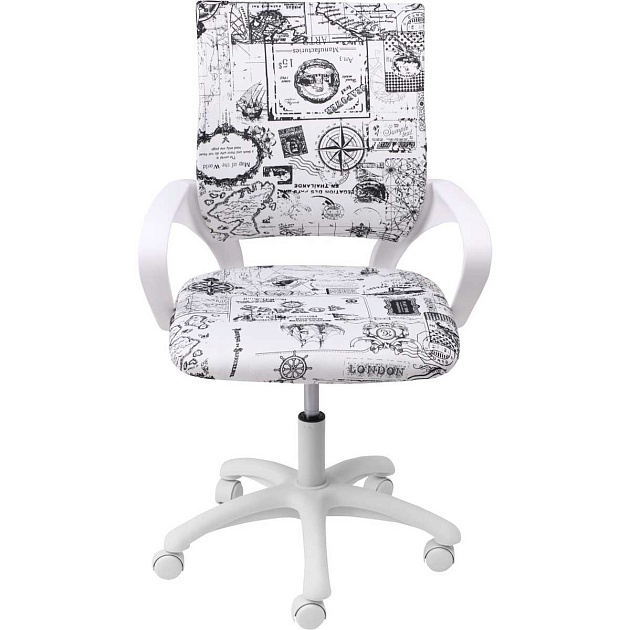 Детское кресло AksHome Ricci серый, кругосветное путешествие, ткань 72602 Фото № 12